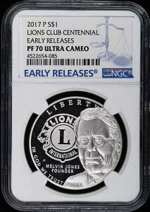 2017 P ���C�I���Y�N���u 100���N�L�O���������[�X S$1 NGC PR70DCAM
