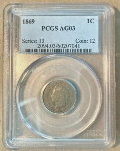 1869�N PCGS AG03 �C���f�B�A���w�b�h �Z���g 1�Z���g