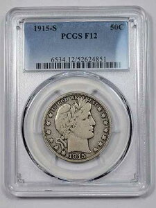 1915�N S �o�[�o�[ �n�[�t�h�� 50�Z���g PCGS F12 �T���t�����V�X�R �Z�~�L�[ �i�C�X *K453