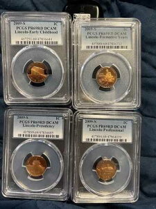 ??? �f���炵�� 2009 �N 1 �Z���g �����J�[�� 4 �Z���g�Z�b�g PCGS PR69RD DCAM ???