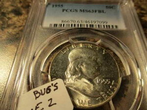 1955�N �t�����N���� �o�O�Y�E�o�j�[ �_�C 2 �N���b�V�� �}�[�N M UNUM PCGS MS63FBL 7099�Ƃ��ǂ݂�������