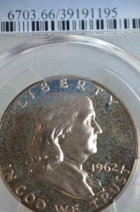 PR66 1962 PCGS �O���[�f�b�h �V���o�[ �t�����N���� �n�[�t�_���[ �v���[�t ���C�g�g�[�� �A���T�[�N�� �R�C��