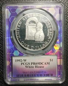 1992-W $1 �z���C�g�n�E�X �v���[�t �V���o�[�h�� - PCGS PR69 DCAM TraderBea Core