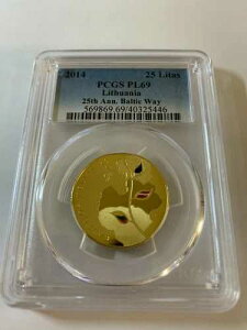 2014 ���g�A�j�A 25 ���^�X PCGS PL69 �o���e�B�b�N �E�F�C 25 ���N