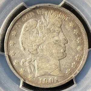 1901�N 50�Z���g �o�[�o�[ �n�[�t�h�� PCGS F �ڍ� 28023020