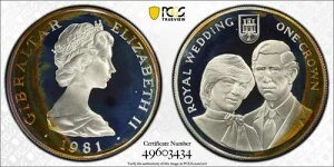 1981�N PR 68 DCAM �N���E�� �W�u�����^�� �_�C�A�i�� ���C�����E�F�f�B���O PCGS �V���o�[ 640