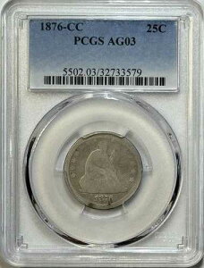 1876-CC ���o�e�B �V�[�e�b�h �N�H�[�^�[ - PCGS AG03 - �J�[�\�� �V�e�B �V���o�[�A�����J��j!