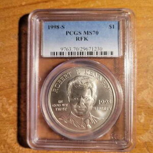 1998-S RFK ���o�[�g�EF�E�P�l�f�B�L�O �V���o�[�h�� PCGS MS70 �u���[���x��
