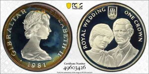 1981�N PR 68 DCAM �N���E�� �W�u�����^�� �_�C�A�i�� ���C�����E�F�f�B���O PCGS �V���o�[ 609