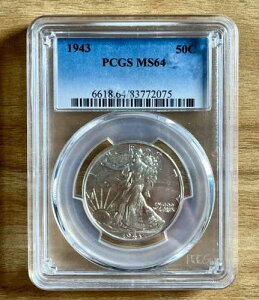 1943�N P �E�H�[�L���O�E���o�e�B �n�[�t�_���[ PCGS MS64�B�u���[���x���I90%��݁I