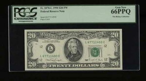 DBR 1990 $20 FRN �T���t�����V�X�R �W�F�� Fr. 2078-L PCGS 66 PPQ �V���A�� L67711493C