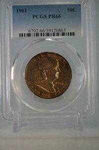 PR66 1961 PCGS �O���[�f�b�h �t�����N���� �V���o�[ �n�[�t�_���[ �v���[�t �����X�^�[�g�[�j���O ���A�R�C��