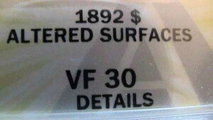 1892 �����K�� �_���[/ANACS VF-30 �ڍ� (ALT. SURF.) 1/34in pop 9655 TOT.SPOT$121�B