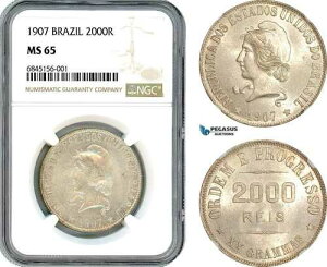 AI512�A�u���W���A2000 ���C 1907�A���I�f�W���l�C���~���g�A�V���o�[�ANGC MS65