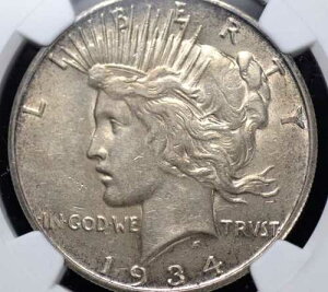 1934�N ���a�h�� NGC AU 53 ���R�Ȃ킸���ɊD�F������������̂����̕\�ʁA