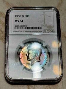 �^�́u�����X�^�[�v�g�[�� �t���J���[�X�y�N�g���� 1968-D �P�l�f�B �n�[�t�_���[ NGC Ms64