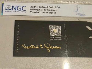 2024�N 230th Flowing Hair GOLD Box OGP COA �R�C���Ȃ��A�v���C�x�[�g�T�C������ VENTRIS GIBSON%