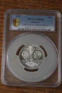 1972�N �W���}�C�J �V���o�[ 10�h�� PCGS MS68�A2�Ԗڂɍ����O���[�h�A6���A�V���o�[ 1.4632�I���X