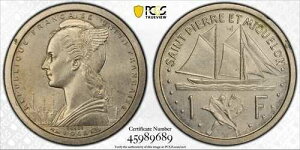 �T���s�G�[�����~�N���� 1 �t���� UNC �R�C�� 1948 �N KM#E1a �D ESSAI PCGS �ڍ�