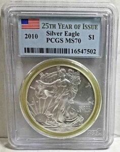 2010�N 1�h�� �V���o�[�C�[�O�� PCGS MS 70 ���s25���N���x��