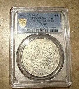 ���L�V�R 1890�N Ca Cap & Rays 8 ���A�� �V���o�[ ���p�u���b�N�R�C�� PCGS XF �ڍ�