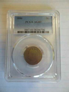 1886�N ���o�e�B�w�b�h V�j�b�P�� PCGS AG03 �󏭃L�[�f�[�g �ᒒ���R�C��