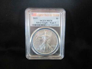2021�N �A�����J���V���o�[�C�[�O�� PCGS MS70 FDOI �^�C�v1 �č����R�C���i�č������z���_�[����j