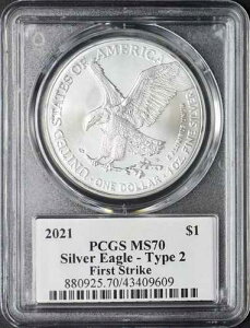 2021�N �A�����J�� �V���o�[ �C�[�O�� T2 PCGS MS70 �t�@�[�X�g�X�g���C�N �h�i���h�E�g�����v ?COINGIANTS?