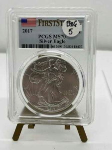 2017�N 1�h�� �A�����J�� �V���o�[ �C�[�O�� MS70 PCGS �t�@�[�X�g�X�g���C�N ���x�� Bx6-5