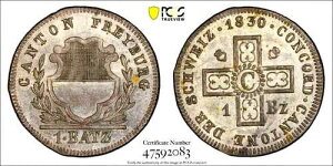 1830�N �X�C�X �t���C�u���N�B �o�b�c�F���APCGS MS 62�AKM-88