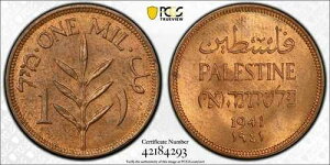�p���X�`�i�A1 MIL 1941 PCGS MS 64 RB ( 15B )�A��