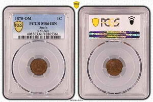 1870-OM 1�Z���g PCGS MS64 BN �X�y�C��