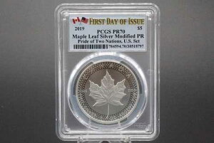 �J�i�_ 2019�N ���[�v�����[�t �V���o�[ ���f�B�t�@�C�h PR PCGS PR70 . GAS111