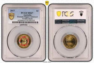 �I�[�X�g�����A 2017�N �|�b�T���}�W�b�N �r�W�u���n�b�V�� 2�h���J���[�R�C�� PCGS MS67 #1553