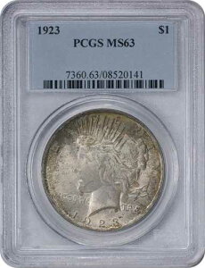 1923�N�s�[�X�V���o�[�h�� MS63 PCGS ���ʃ_�[�N�N���E�h���b�h�g�[��