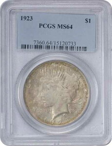 1923�N�s�[�X�V���o�[�h�� MS64 PCGS �\�ʂ͓܂�O���[�g�[��