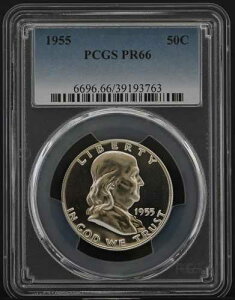 PR66 1955 PCGS �O���[�f�b�h �t�����N���� �V���o�[ �n�[�t�_���[ �v���[�t ������ �󏭃R�C��