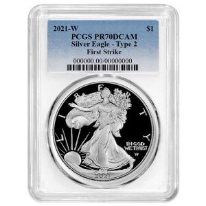 2021-W $1 1�I���X T-2 �v���[�t �A�����J���V���o�[�C�[�O�� PCGS PR70DCAM FS �u���[���x��