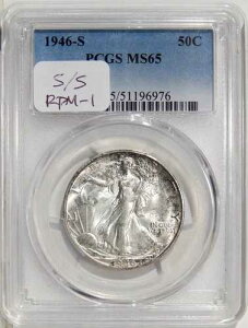 1946�N�t�� 50�Z���g PCGS MS 65 ~ RPM-001 �E�H�[�L���O�E���o�e�B �n�[�t�_���[ RPM �o���G�e�B