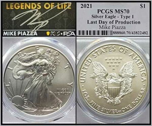 2021�N �V���o�[ $1 �A�����J���C�[�O�� �h�� PCGS MS70 ���W�F���h PSA �}�C�N�E�s�A�b�c�@ ���M�T�C��