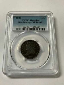 1826�N �N���V�b�N�w�b�h �n�[�t�Z���g 1/2C PCGS XF �ڍ� 53978030