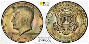 MS66 1972�N 50�Z���g �P�l�f�B �n�[�t�_���[�APCGS �g�D���[�r���[ - ���C���{�[�G���x���[�v�g�[��