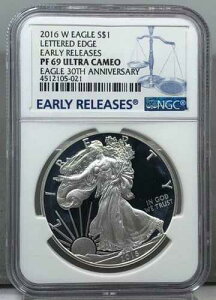 2016-W $1 �v���[�t �A�����J�� �V���o�[ �C�[�O�� PCGS PR69 DCAM ~ 30���N�L�O ~ �~���L�[