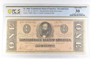 1864�N ��R��7�񔭍s 1�h�� T-71 PF-12 CR-574 VF30 PCGS *8121
