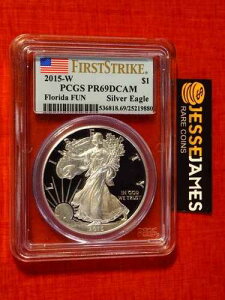 2015 W �v���[�t �V���o�[ �C�[�O�� PCGS PR69 DCAM �t���b�O �t�@�[�X�g�X�g���C�N �t�����_ �t�@�����x��
