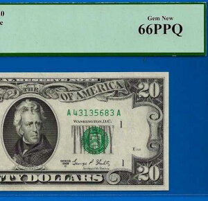 1969�NC 20�h���A�M������s�� PCGS 66PPQ �{�X�g�� Fr 2070-A ��]