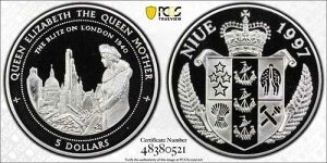 1997�N �j�E�G 5�h�� �N�C�[���}�U�[ �����h�����P ��� PCGS PR69 DCAM