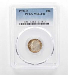 1958-D ���[�Y�x���g �_�C�� MS66 FB PCGS �������g�[�� *7438