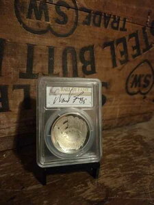 PCGS PR70DCAM 2014 P �V���o�[ 1�h�� - �싅�a������ �E�F�C�h�E�{�b�O�X ���M�T�C��