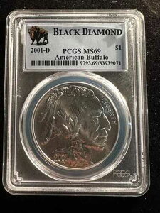 2001 D �A�����J�� �o�b�t�@���[ �u���b�N�_�C�������h PCGS MS69